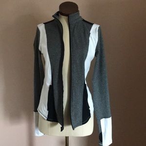 Black, white and gray workout jacket